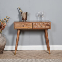 Elm Home And Products Elm Home And Garden Solid Mango Wood Dark Oak Finish Console Hall Table  H 57 X W 115 X D 40 Cm - thumbnail 2