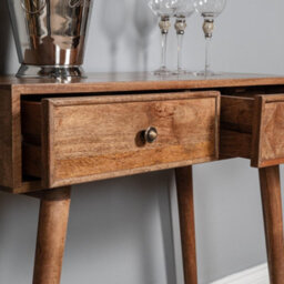 Elm Home And Products Elm Home And Garden Solid Mango Wood Dark Oak Finish Console Hall Table  H 57 X W 115 X D 40 Cm - thumbnail 3