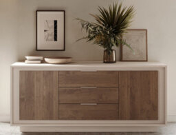 FurniComp LTD Furnicomp Berlin 2 Door 3 Drawer 180Cm Cashmere And Mercure Oak Sideboard - thumbnail 4