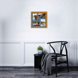AK Frames 12X12 Oak Classic Multi Photo Frame With Pompadour Mount - Holds 4 Apertures (4X) 6X4 Photos - thumbnail 3