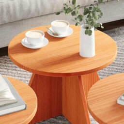 Berkfield Coffee Table 3 Pcs Wax Brown Solid Pine Wood - thumbnail 4