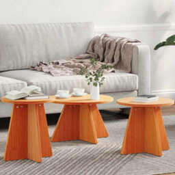 Berkfield Coffee Table 3 Pcs Wax Brown Solid Pine Wood