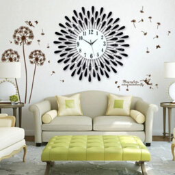 Diamond Jeweled Wall Clock Stylish Diamond Sunflower - thumbnail 2