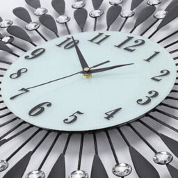 Diamond Jeweled Wall Clock Stylish Diamond Sunflower - thumbnail 4