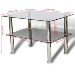 Berkfield Coffee Table Glass 2 Tiers - thumbnail 5