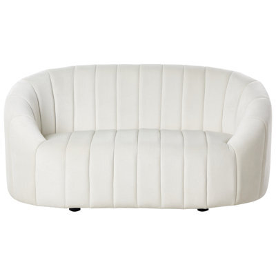 Wyld And Coco Luxevelvet 6-Seater Sofa Set - Off-White Velvet, Deep Channel Tufting, Low Back - image 1
