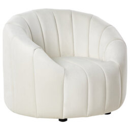 Wyld And Coco Luxevelvet 6-Seater Sofa Set - Off-White Velvet, Deep Channel Tufting, Low Back - thumbnail 4