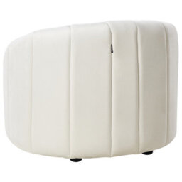 Wyld And Coco Luxevelvet 6-Seater Sofa Set - Off-White Velvet, Deep Channel Tufting, Low Back - thumbnail 7