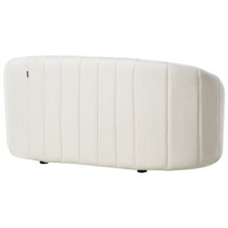 Wyld And Coco Luxevelvet 6-Seater Sofa Set - Off-White Velvet, Deep Channel Tufting, Low Back - thumbnail 9