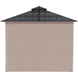 Outsunny 3 X 3 (M) Double Roof Hard Top Gazebo W/nettings & Curtains, Khaki - thumbnail 8