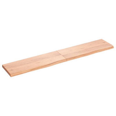 Berkfield Wall Shelf Light Brown 160X30X4 Cm Treated Solid Wood Oak - image 1