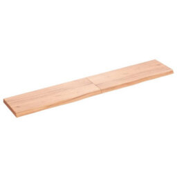 Berkfield Wall Shelf Light Brown 160X30X4 Cm Treated Solid Wood Oak - thumbnail 1