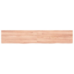Berkfield Wall Shelf Light Brown 160X30X4 Cm Treated Solid Wood Oak - thumbnail 2