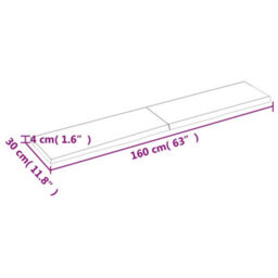 Berkfield Wall Shelf Light Brown 160X30X4 Cm Treated Solid Wood Oak - thumbnail 5