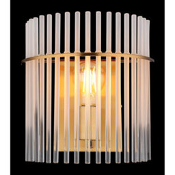 Luminosa Lighting Luminosa Gorley Wall Lamp Gold Colours Matt Opal Glass Shade 1X E27 - thumbnail 5