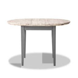 Statement Furniture Florence Round Extendable Kitchen Dining Table In Dove Grey - thumbnail 3