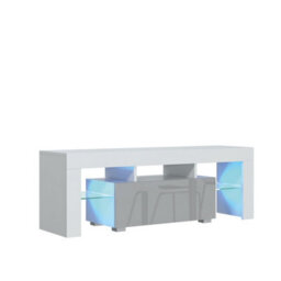 Creative Furniture Floe Tv Unit 130Cm - White & Grey Gloss Doors - thumbnail 8