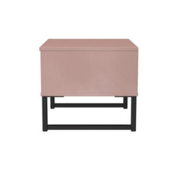 Beijing 1 Drawer Bedside Cabinet In Kobe Pink (Ready Assembled) - thumbnail 3