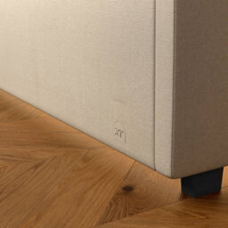 X Rocker Xr Living Maisie Velvet Ottoman Bed With Under Frame Led Lights - Double - Natural Stone - thumbnail 3