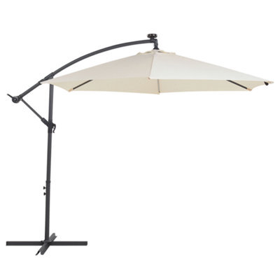 Beliani Cantilever Parasol Led 285 Cm Corval Beige - image 1