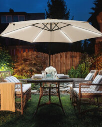 Beliani Cantilever Parasol Led 285 Cm Corval Beige - thumbnail 2