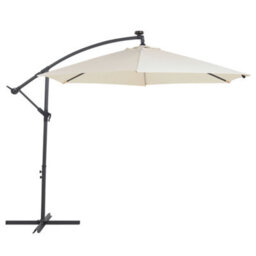 Beliani Cantilever Parasol Led 285 Cm Corval Beige