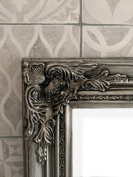 Downton Interiors Antique Silver Tall Ornate Dressing Wall Mirror With Bevelled Glass 142Cm - thumbnail 5