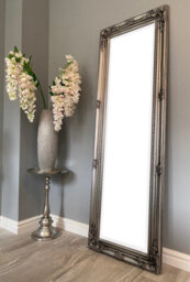 Downton Interiors Antique Silver Tall Ornate Dressing Wall Mirror With Bevelled Glass 142Cm