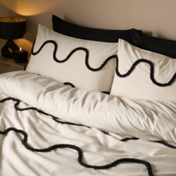 Ohs Tufted Wave Bedding Set Modern Duvet Cover With Pillowcase, Mono - King - thumbnail 2