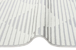 Silver Outdoor Rug, Geometric Striped Stain-Resistant Rug For Patio, 3mm Modern Outdoor Area Rug-190Cm X 290Cm - thumbnail 7