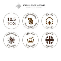 Opulent Home 10.5 Tog All-Season Duvet - 100% Cotton, Soft & Hypoallergenic - Double - thumbnail 8