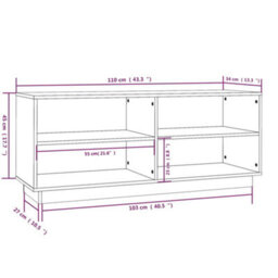 Berkfield Shoe Cabinet Honey Brown 110X34X45 Cm Solid Wood Pine - thumbnail 8