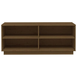 Berkfield Shoe Cabinet Honey Brown 110X34X45 Cm Solid Wood Pine - thumbnail 5