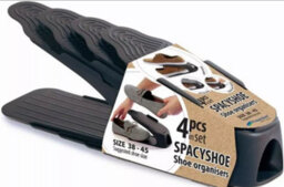 B2C Pack Of 4 Shoe Slots Size Uk 1 To 12 Organiser Shoe Stacking Space Saver Racks 5 To 12 Uk Anthracite - thumbnail 2