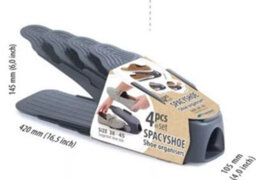 B2C Pack Of 4 Shoe Slots Size Uk 1 To 12 Organiser Shoe Stacking Space Saver Racks 5 To 12 Uk Anthracite - thumbnail 5