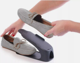 B2C Pack Of 4 Shoe Slots Size Uk 1 To 12 Organiser Shoe Stacking Space Saver Racks 5 To 12 Uk Anthracite - thumbnail 4