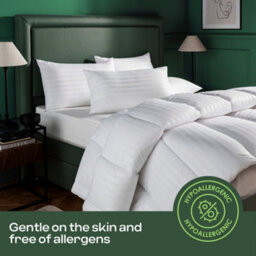 MHG Living Anti-Allergy 4.5 Tog Summer Duvet - Lightweight Breathable Striped Microfibre Quilt - Single - thumbnail 3