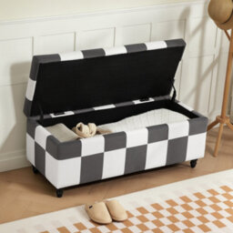 Homcom 114 X 47 X 47Cm Velvet Storage Ottoman, Button-Tufted Footstool Box - thumbnail 8