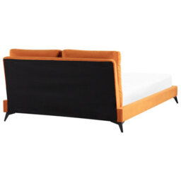 Beliani Bed Velvet Melle 160 X 200 Cm (Eu King Size) Orange - thumbnail 6