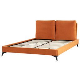 Beliani Bed Velvet Melle 160 X 200 Cm (Eu King Size) Orange - thumbnail 7