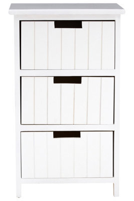 Orsina Spacious White 3 Drawers Chest, Modern Appeal Chest Of Drawers For Livingroom, Minimalist Chest For Bedroom - image 1