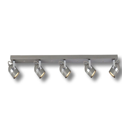 UKEW Modern 5 Way  Grey Straight Bar Ceiling Spotlight - image 1