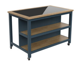 Baumhaus Kitchen Island (Blue) Open With Breakfast Bar - thumbnail 4