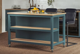 Baumhaus Kitchen Island (Blue) Open With Breakfast Bar - thumbnail 7