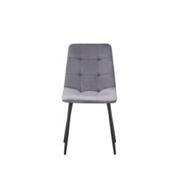Mof Dining Chairs Set Of 4 Velvet Dining Chair With Padded Seat And Backrest, Sturdy Metal Legs Grey Check - thumbnail 4