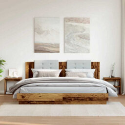 Berkfield Bedside Cabinets 2 Pcs Old Wood 40X30X40 Cm Engineered Wood - thumbnail 3