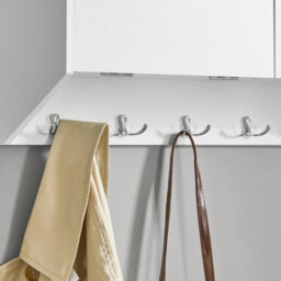 Sobuy Fhk24-W, Wall Coat Rack Wall Shelf Wall Storage Cabinet Hallway Coat Rack,white,w80Xd20Xh30 - thumbnail 6