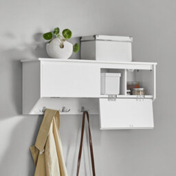 Sobuy Fhk24-W, Wall Coat Rack Wall Shelf Wall Storage Cabinet Hallway Coat Rack,white,w80Xd20Xh30 - thumbnail 8