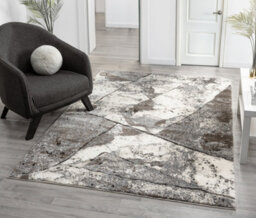 Eleanor Modern Embossed Contemporary Living Room Area Rug - Slate Design,grey,80 X 150 Cm - thumbnail 1
