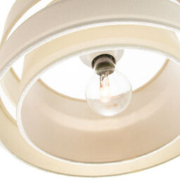 Happy Homewares Contemporary Quality Cream Linen Fabric Triple Tier Ceiling Pendant Light Shade - thumbnail 4